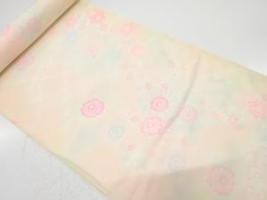 アンティーク　流水に草花模様　長襦袢地反物